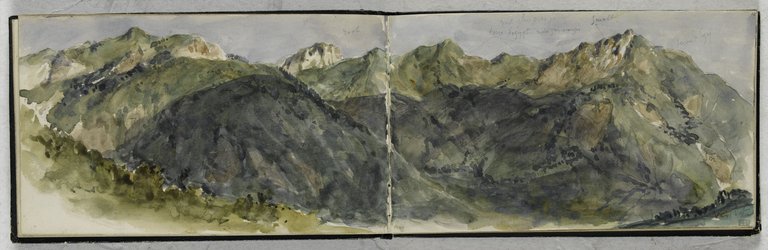 Panorama de montagnes, 1845.