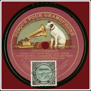 Disque pour gramophone : Désolation de Werther « », Acte II chanté par monsieur Campagnola, Ténor de l’Opéra.