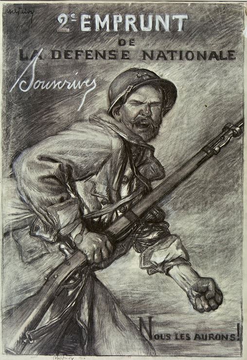 Deuxième emprunt de la défense nationale. Souscrivez (1916). Abel Faivre 1916.