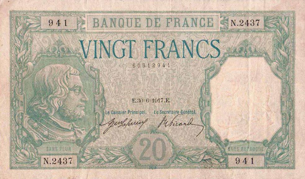 Billet de 20 F - Recto