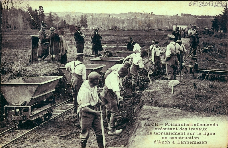Prisonniers allemands sur la ligne d’Auch à Lannemezan.