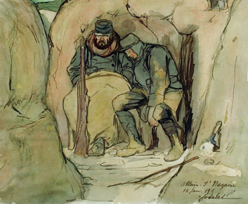 Soldats dans une tranchée à Ablain-Saint- Nazaire [Pas-de-Calais].