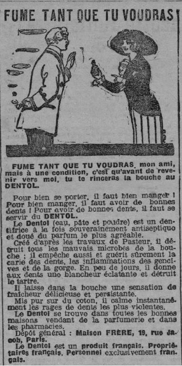 Publicité concernant le dentifrice parue dans L’Express du Midi.