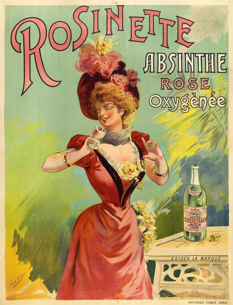 Affiche publicitaire de l’absinthe Rosinette.