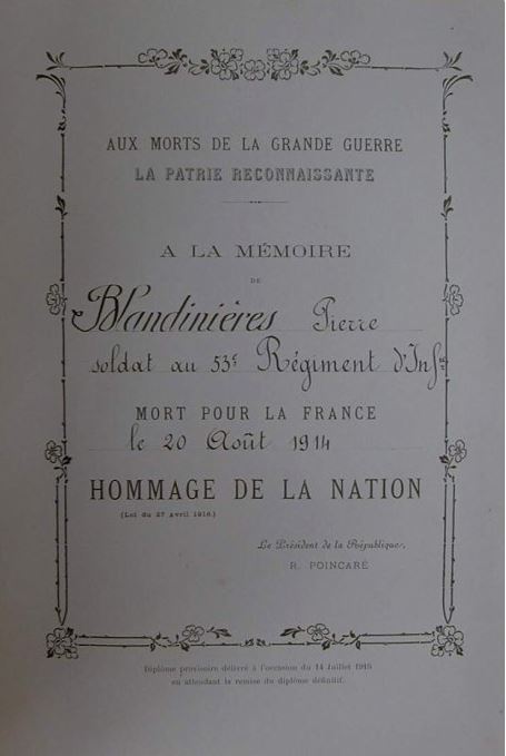 Diplôme provisoire.