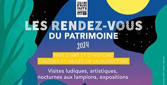 Programme des animations de l'été 2024 du Pays d'art et d'histoire Causses et Vallée de la Dordogne.