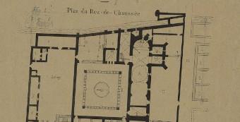 Saint-Sever-de-Rustan, plan du monastère dressé en 1701, plan du rez-de-chaussée