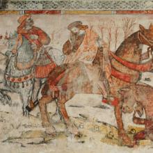 La rencontre des trois morts et des trois vifs. Prieuré-doyenné Saint-Pierre, Carennac (46)