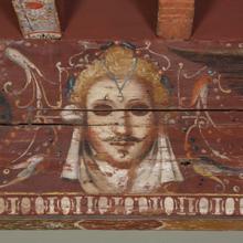 Détail du plafond peint de l’hôtel Descamps. Lectoure (32)