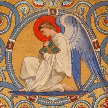 Peinture monumentale : détail de l'ange, église Saint-Paul, Nîmes (30) 