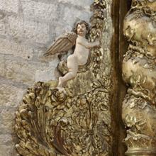 Tabernacle et retable avec deux statues, Pomérols (34)