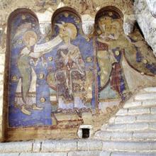 Peinture monumentale de l'Annonciation et de la Visitation, Rocamadour (46)