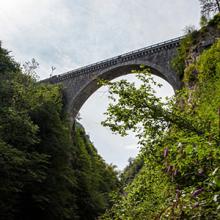 Pont Napoléon depuis le gave de Pau, Luz-Saint-Sauveur (65)